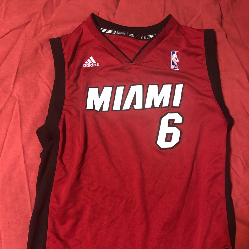 Kids Adidas LeBron James Miami heat jersey
